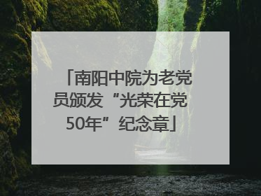 南阳中院为老党员颁发“光荣在党50年”纪念章