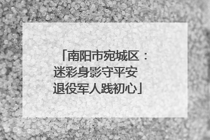 南阳市宛城区：迷彩身影守平安 退役军人践初心
