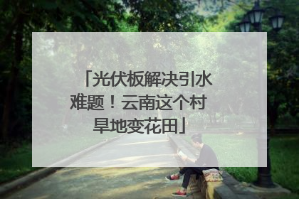 光伏板解决引水难题！云南这个村旱地变花田