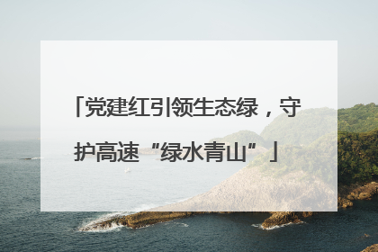 党建红引领生态绿，守护高速“绿水青山”