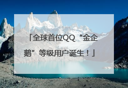 全球首位QQ“金企鹅”等级用户诞生！