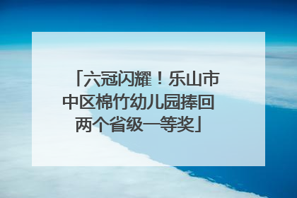 六冠闪耀！乐山市中区棉竹幼儿园捧回两个省级一等奖