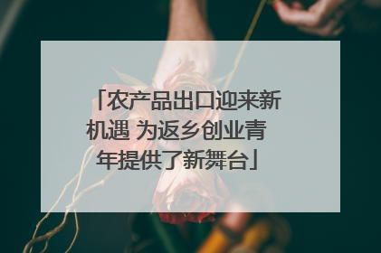 农产品出口迎来新机遇 为返乡创业青年提供了新舞台