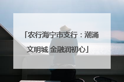 农行海宁市支行：潮涌文明城 金融润初心