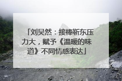刘昊然：接棒靳东压力大，赋予《温暖的味道》不同情感表达