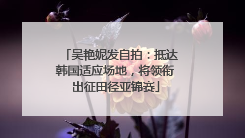 吴艳妮发自拍：抵达韩国适应场地，将领衔出征田径亚锦赛