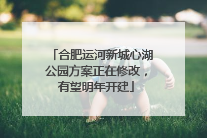 合肥运河新城心湖公园方案正在修改，有望明年开建