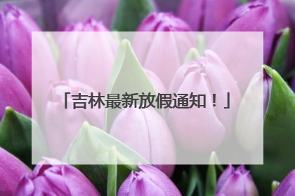 吉林最新放假通知！