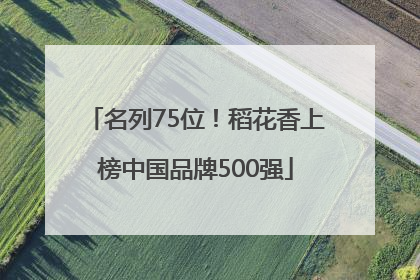 名列75位！稻花香上榜中国品牌500强