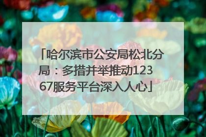 哈尔滨市公安局松北分局：多措并举推动12367服务平台深入人心