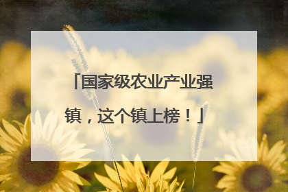 国家级农业产业强镇，这个镇上榜！