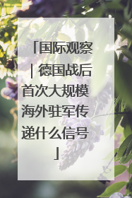 国际观察｜德国战后首次大规模海外驻军传递什么信号