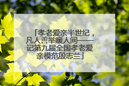 孝老爱亲半世纪，凡人善举暖人间——记第九届全国孝老爱亲模范殷志兰