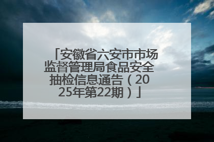 安徽省六安市市场监督管理局食品安全抽检信息通告（2025年第22期）