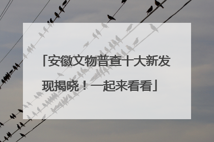安徽文物普查十大新发现揭晓！一起来看看