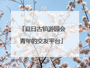 夏日古镇游园会 青年的交友平台
