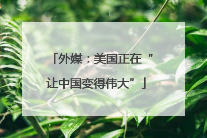 外媒：美国正在“让中国变得伟大”