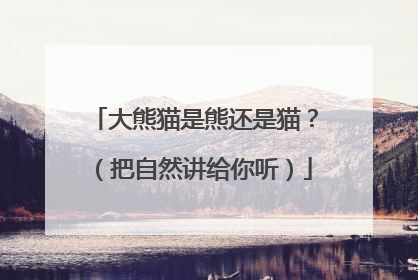 大熊猫是熊还是猫？（把自然讲给你听）