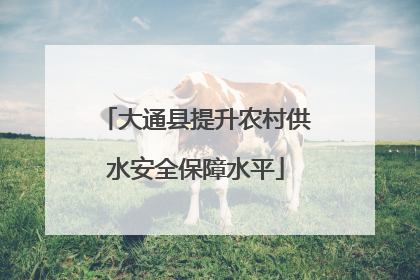 大通县提升农村供水安全保障水平