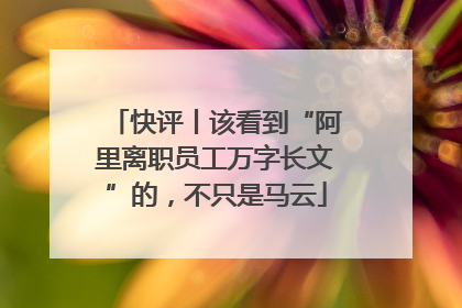 快评丨该看到“阿里离职员工万字长文”的，不只是马云
