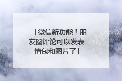 微信新功能！朋友圈评论可以发表情包和图片了
