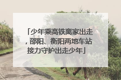 少年乘高铁离家出走，邵阳、衡阳两地车站接力守护出走少年
