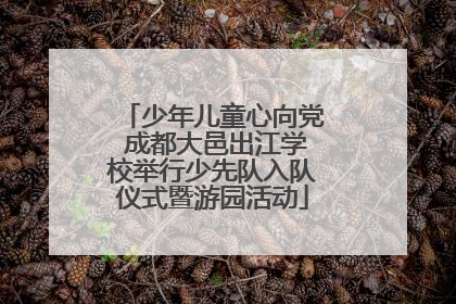 少年儿童心向党 成都大邑出江学校举行少先队入队仪式暨游园活动