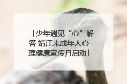 少年遇见“心”解答 靖江未成年人心理健康宣传月启动