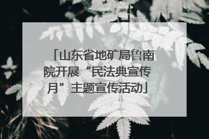 山东省地矿局鲁南院开展“民法典宣传月”主题宣传活动