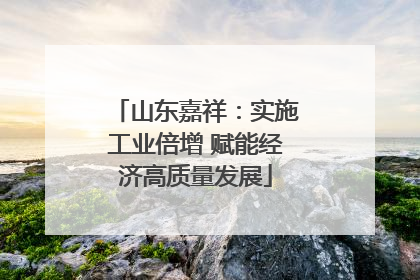 山东嘉祥：实施工业倍增 赋能经济高质量发展