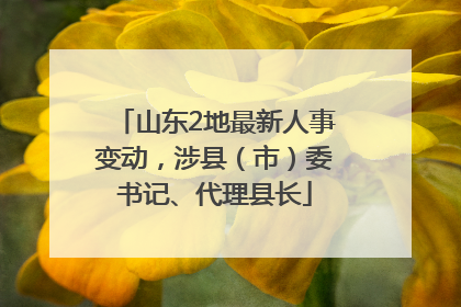 山东2地最新人事变动，涉县（市）委书记、代理县长