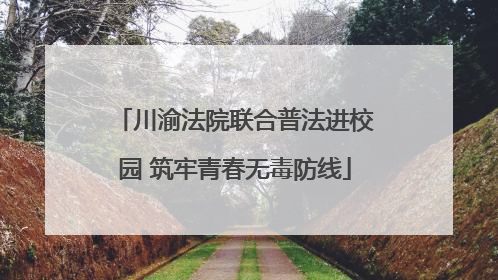 川渝法院联合普法进校园 筑牢青春无毒防线