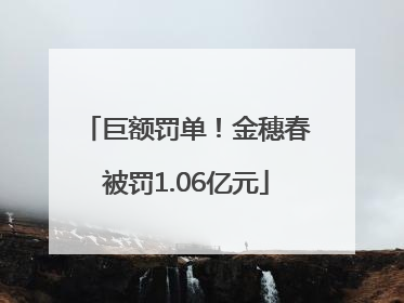 巨额罚单！金穗春被罚1.06亿元
