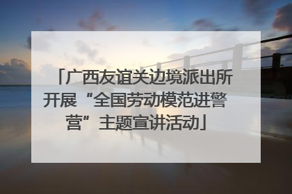 广西友谊关边境派出所开展“全国劳动模范进警营”主题宣讲活动