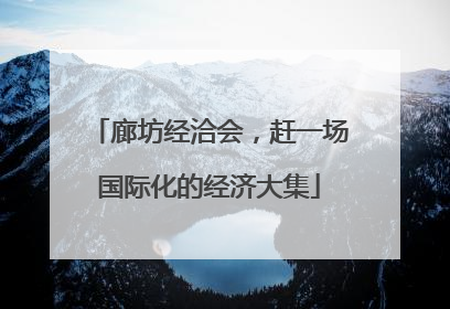 廊坊经洽会，赶一场国际化的经济大集