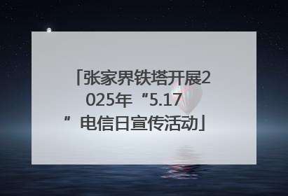 张家界铁塔开展2025年“5.17”电信日宣传活动