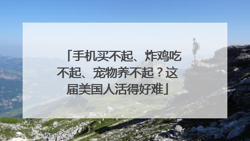 手机买不起、炸鸡吃不起、宠物养不起？这届美国人活得好难
