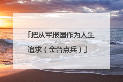 把从军报国作为人生追求（金台点兵）