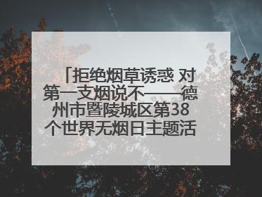 拒绝烟草诱惑 对第一支烟说不——德州市暨陵城区第38个世界无烟日主题活动走进校园