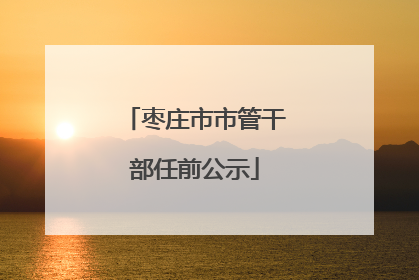 枣庄市市管干部任前公示