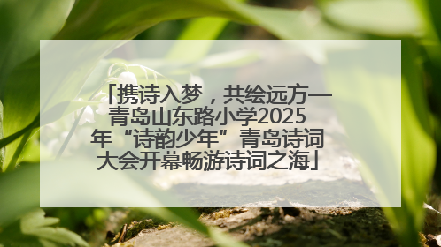 携诗入梦，共绘远方—青岛山东路小学2025年“诗韵少年”青岛诗词大会开幕畅游诗词之海