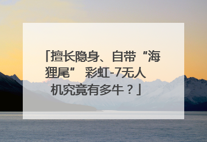 擅长隐身、自带“海狸尾” 彩虹-7无人机究竟有多牛？