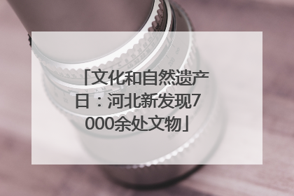 文化和自然遗产日：河北新发现7000余处文物