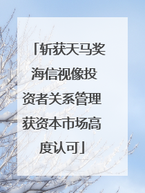斩获天马奖 海信视像投资者关系管理获资本市场高度认可
