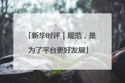 新华时评｜规范，是为了平台更好发展