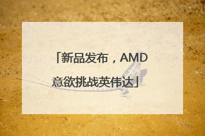 新品发布，AMD意欲挑战英伟达
