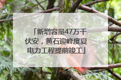 新增容量47万千伏安，黄石迎峰度夏电力工程提前竣工