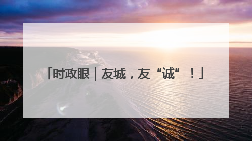 时政眼｜友城，友“诚”！