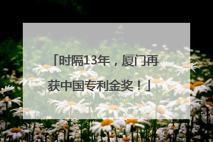 时隔13年，厦门再获中国专利金奖！