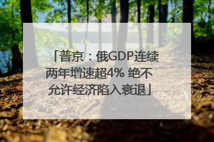 普京：俄GDP连续两年增速超4% 绝不允许经济陷入衰退